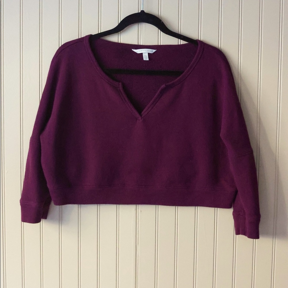 Victoria’s Secret, Dark Purple, Cropped Sweater